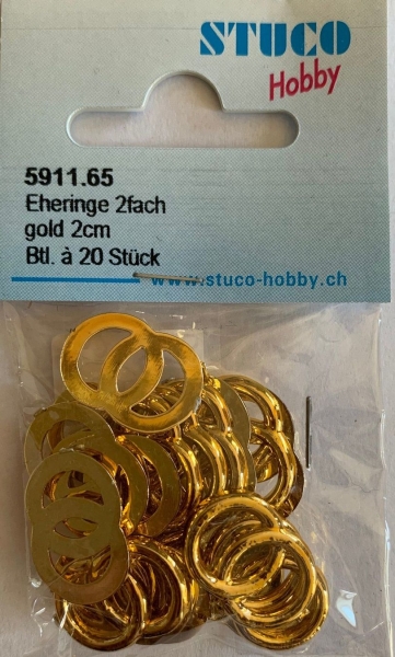 Eheringe zweifach, gold (2cm)